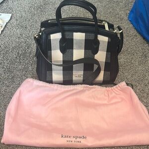 Kate Spade Black and White Plaid Satchel